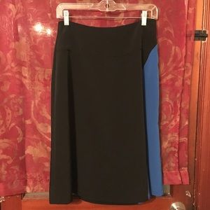 NWT black and blue a-line midi skirt